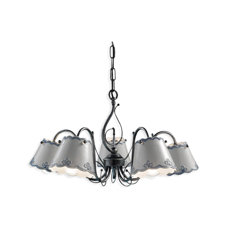 Ferroluce Závěsné vintage svítidlo RAVENNA, ∅ 60 cm, 5xE14