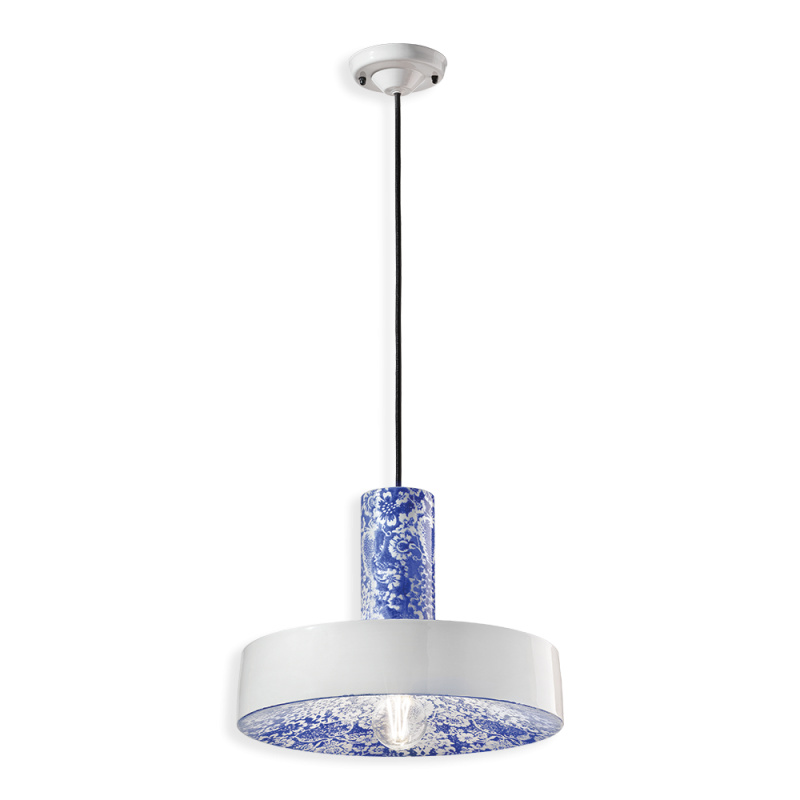Ferroluce Závěsné svítidlo PL, ∅ 35 cm, 1xE27 Barva: Květinová modrá