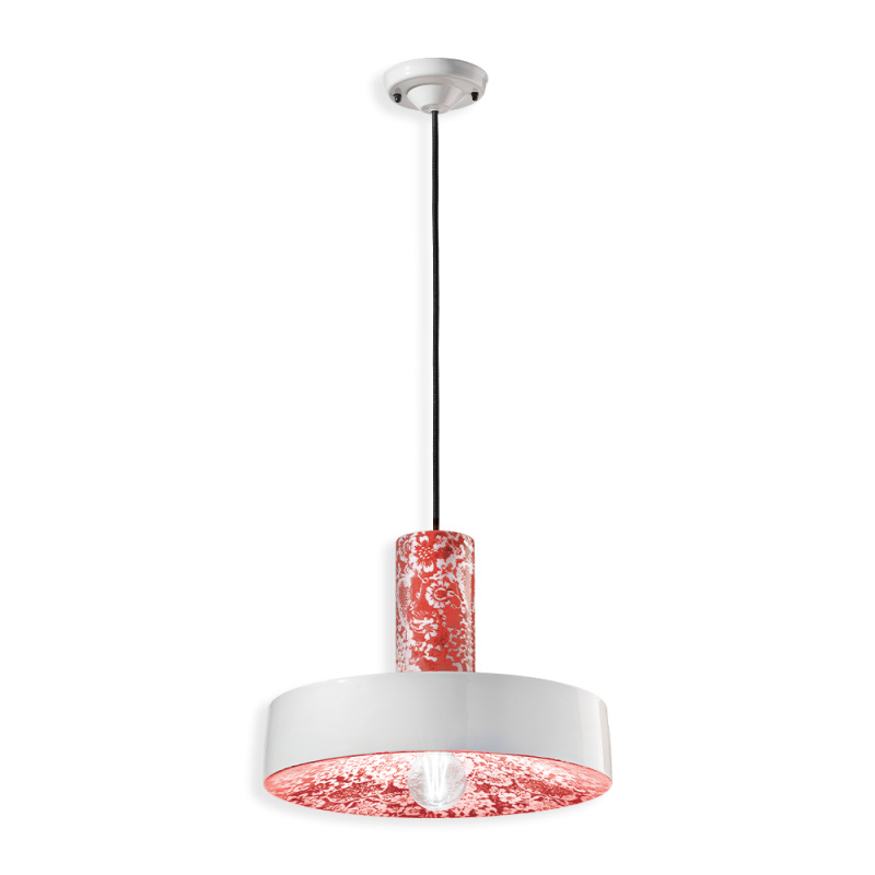 Ferroluce Závěsné svítidlo PL, ∅ 35 cm, 1xE27 Barva: Květinová červená