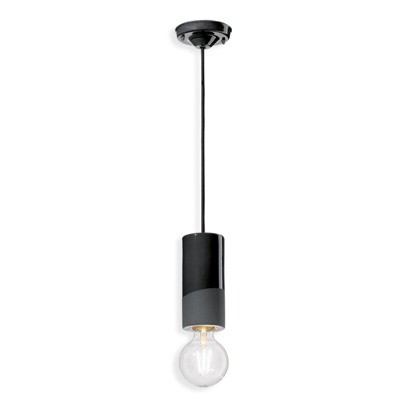 Ferroluce Závěsné svítidlo PL, v. 18 cm, 1xE27 Barva: Černá