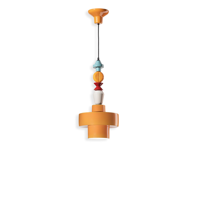 Ferroluce Závěsné vintage svítidlo LARIAT, v. 60 cm, 1xE27 Barva: Žlutá