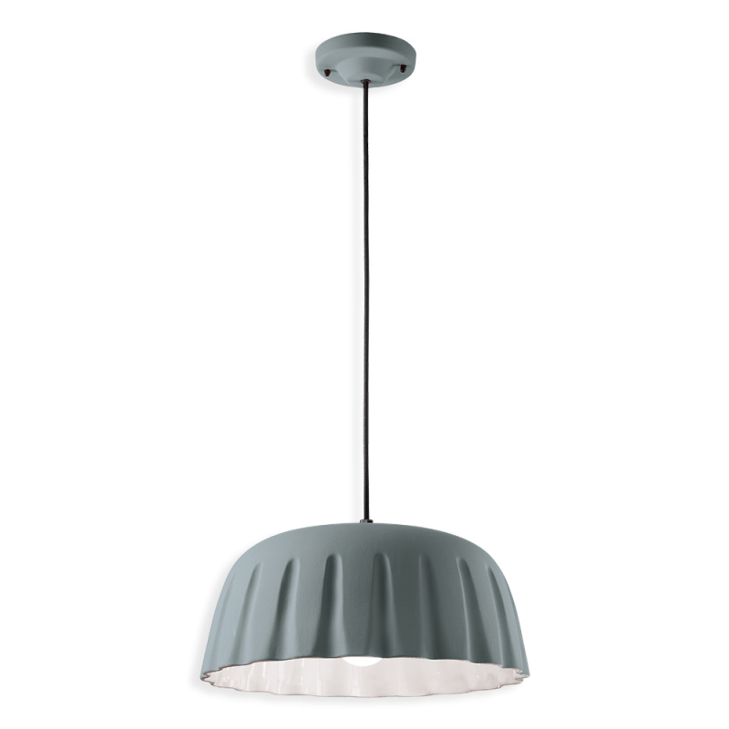 Ferroluce Závěsné svítidlo MADAME GRES, ∅ 40 cm, v. 18 cm, 1xE27 Barva: Šedá