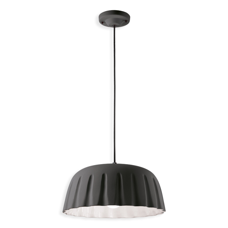 Ferroluce Závěsné svítidlo MADAME GRES, ∅ 40 cm, v. 18 cm, 1xE27 Barva: Černá