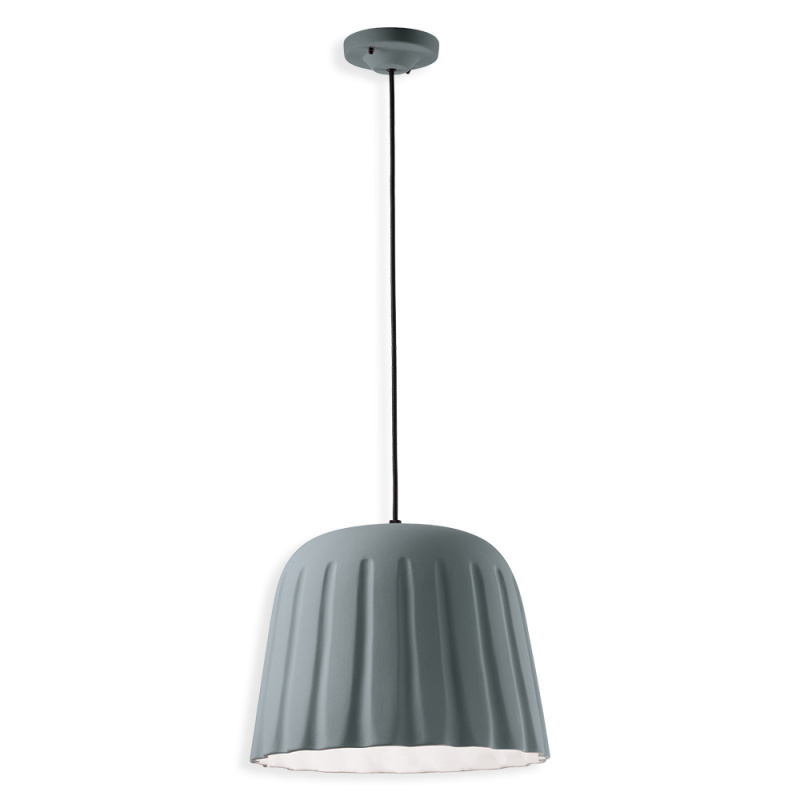 Ferroluce Závěsné svítidlo MADAME GRES, ∅ 40 cm, v. 30 cm, 1xE27 Barva: Šedá