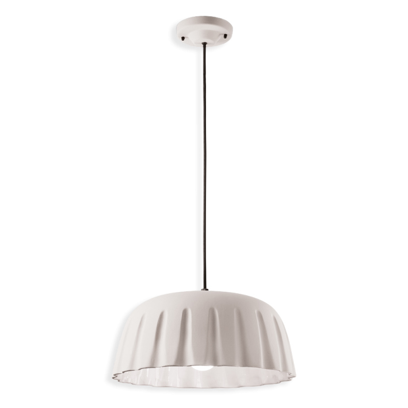 Ferroluce Závěsné svítidlo MADAME GRES, ∅ 40 cm, v. 18 cm, 1xE27 Barva: Bílá