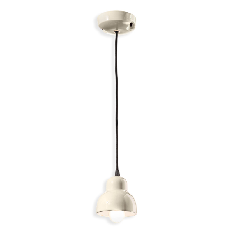 Ferroluce Závěsné svítidlo BERIMBAU, ∅ 11 cm, 1xE14 Barva: Krémová bílá