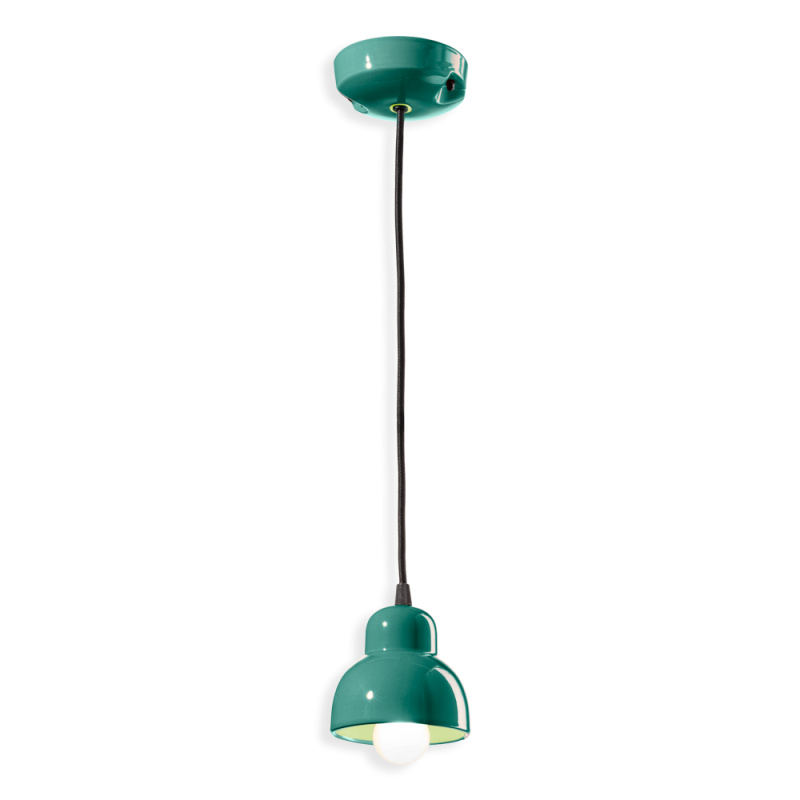 Ferroluce Závěsné svítidlo BERIMBAU, ∅ 11 cm, 1xE14 Barva: tyrkysová
