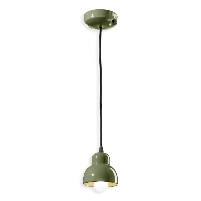 Ferroluce Závěsné svítidlo BERIMBAU, ∅ 11 cm, 1xE14 Barva: Zelená