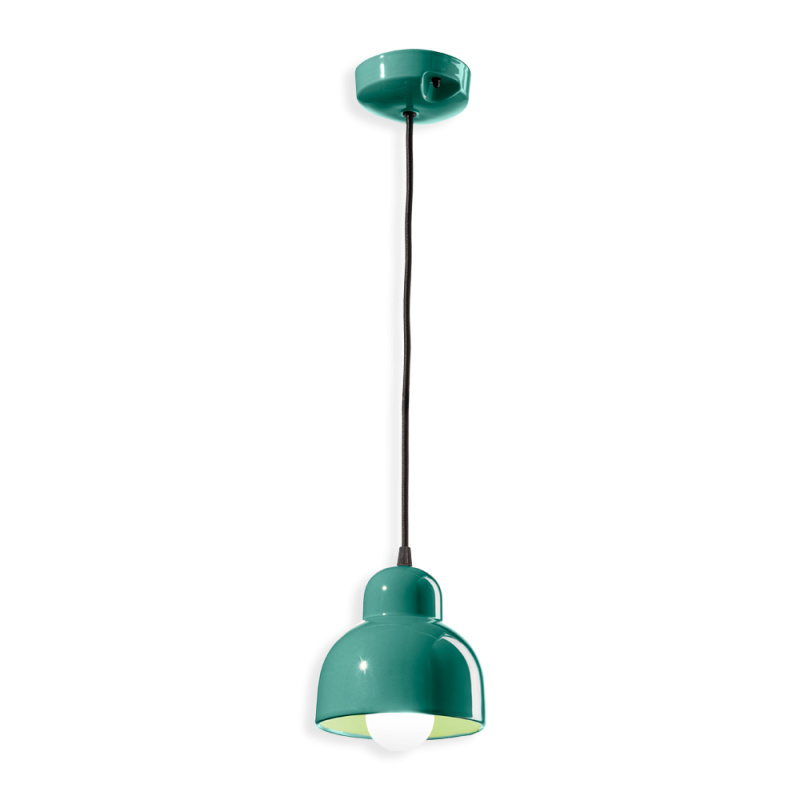 Ferroluce Závěsné svítidlo BERIMBAU, ∅ 15 cm, 1xE27 Barva: tyrkysová