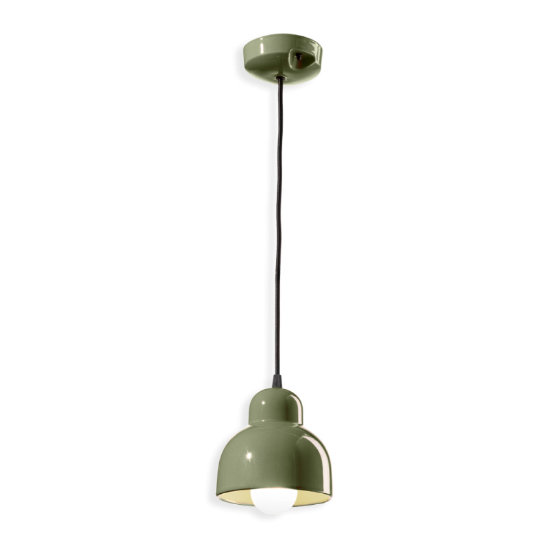 Ferroluce Závěsné svítidlo BERIMBAU, ∅ 15 cm, 1xE27 Barva: Zelená