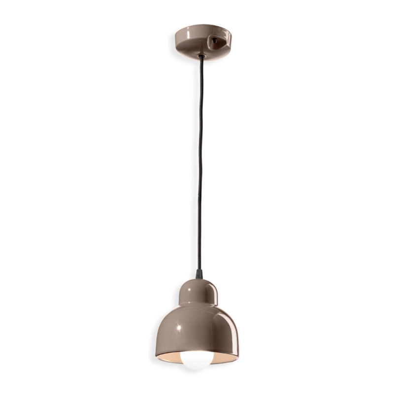 Ferroluce Závěsné svítidlo BERIMBAU, ∅ 15 cm, 1xE27 Barva: Hnědá