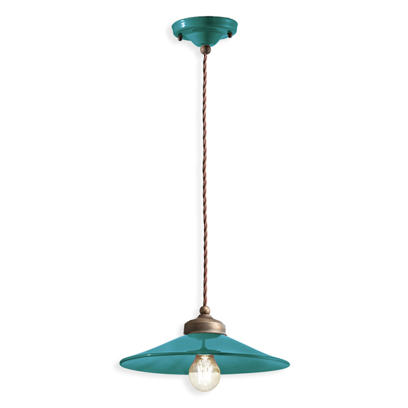 Ferroluce Závěsné retro svítidlo COLORS, Ø 30 cm, 1xE27 Barva: Olivová zelená