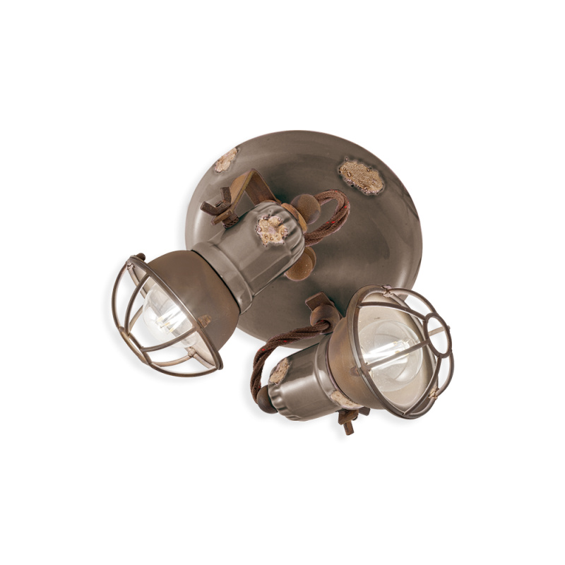 Ferroluce Stropní vintage svítidlo LOFT, Ø 20 cm, 2xE14