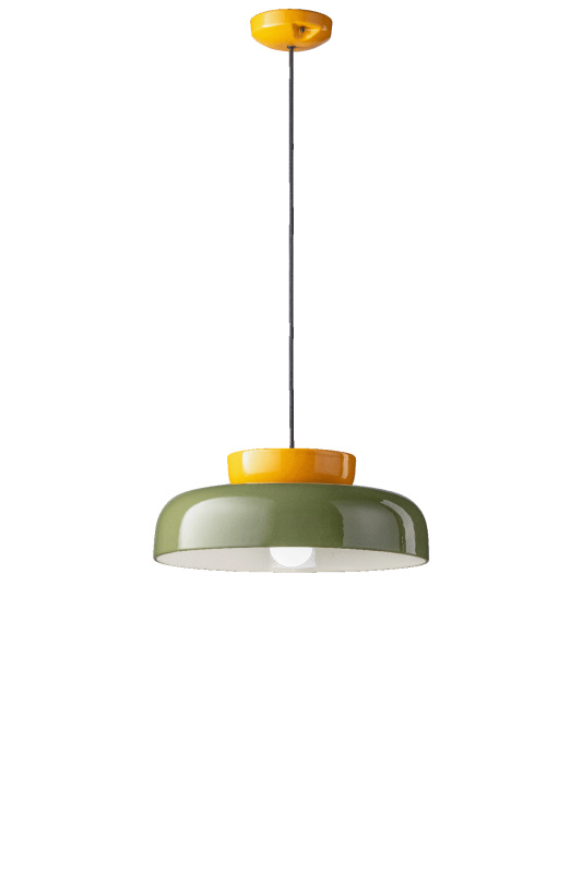Ferroluce Závěsné svítidlo MARACANA', ∅ 37 cm, v. 15 cm, 1xE27 Barva: Zeleno-žlutá