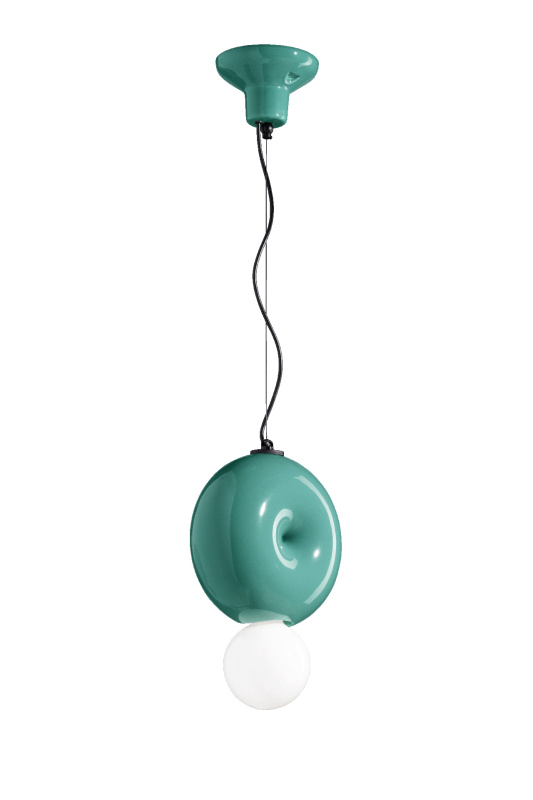 Ferroluce Závěsné svítidlo BUMBUM, ∅ 25 cm, 1xE27 Barva: tyrkysová