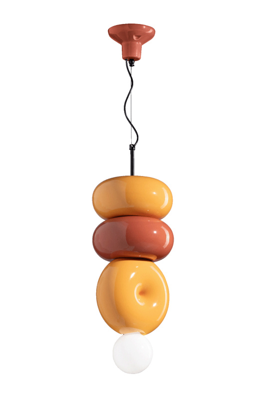 Ferroluce Závěsné svítidlo BUMBUM, v. 50 cm, 1xE27 Barva: Oranžovo-žlutá