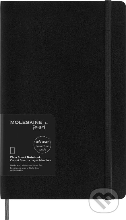 Smart zápisník Moleskine měkký čistý černý L