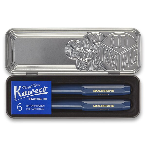 Sada kuličkové pero a plnicí pero Moleskine Kaweco výběr barev modrá Moleskine