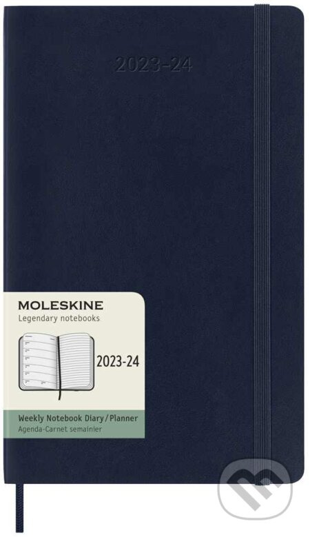 Moleskine 18měsíční plánovací zápisník 2023-2024 měkký modrý L