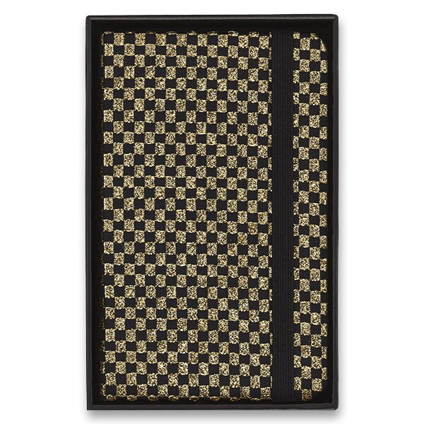 Zápisník Moleskine Holiday Shine Gold - tvrdé desky XS, čistý, černozlatý