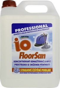 IO FloorSan 5 L tekutý koncentrovaný odmašťovač pro ruční i strojové mytí podlah