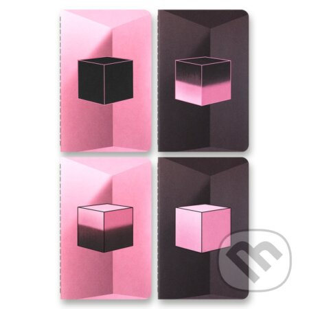 Sešity Moleskine Cahier Blackpink S, linkovaný, 4 ks, černé