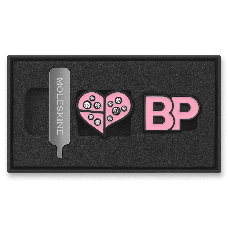 Ozdoba na zápisník Moleskine Blackpink černorůžová