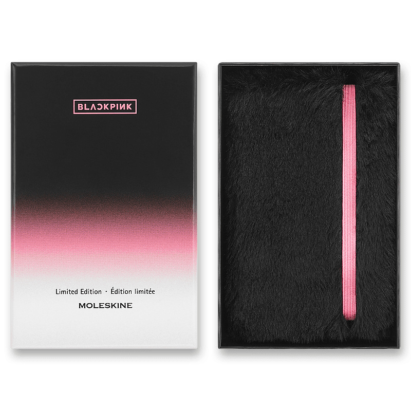 Zápisník Moleskine Blackpink Faur Fur- tvrdé desky XS, čistý, černorůžový