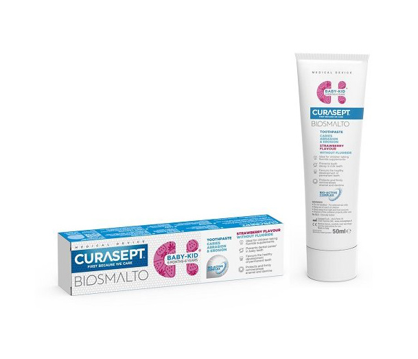 CURASEPT Biosmalto od 6 měsíců-6 let bez fluoridu jahoda 50 ml