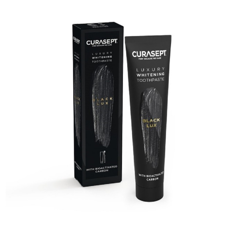 Curasept Black Lux černá bělicí zubní pasta s bělicím účinkem 75 ml
