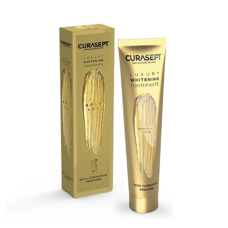Curasept Gold Lux Toothpaste bělicí zubní pasta s aktivním uhlím 75 ml