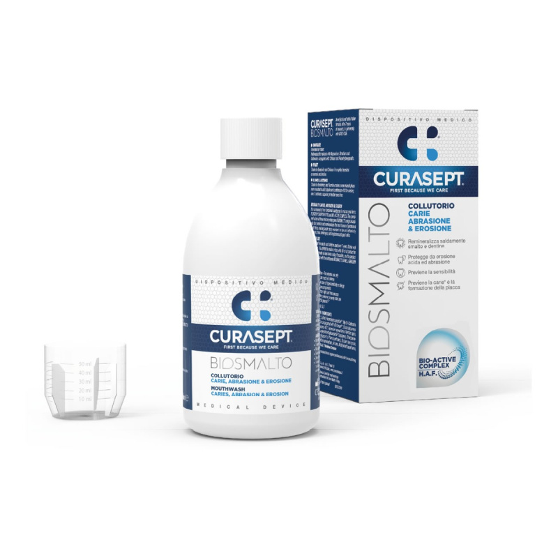 Curasept Biosmalto Caries Abrasion & Erosion ústní voda pro posílení a obnovení zubní skloviny 300 ml