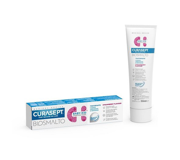 CURASEPT Biosmalto baby-kid dětská zubní pasta do 6 let jahoda 50 ml