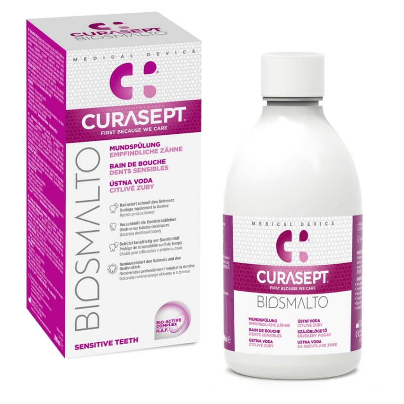 Curasept Biosmalto Sensitive Teeth zklidňující ústní voda 300 ml