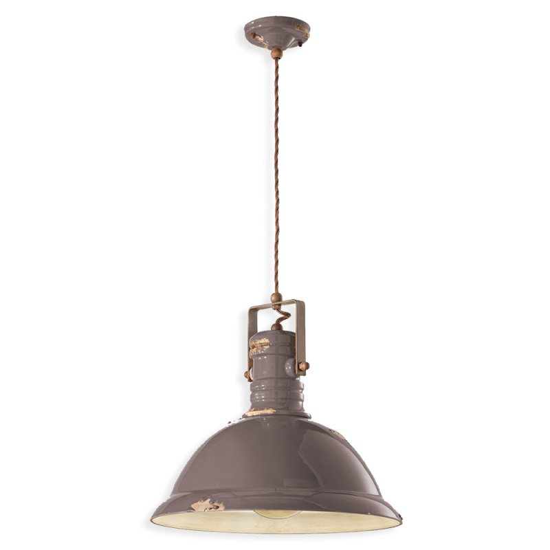 Ferroluce Závěsné retro svítidlo INDUSTRIAL, Ø 40 cm, 1xE27 Barva: Šedá