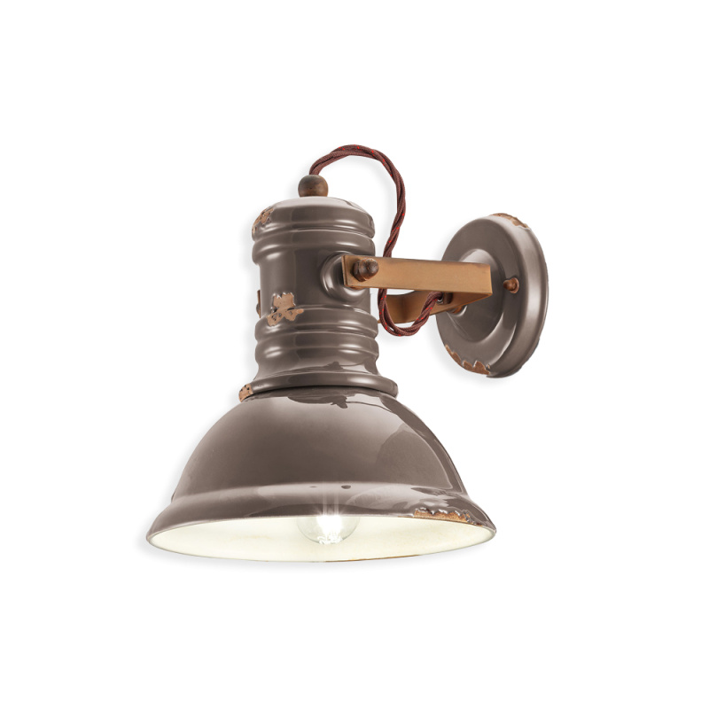 Ferroluce Nástěnné retro svítidlo INDUSTRIAL, v. 24 cm, 1xE27 Barva: Šedá