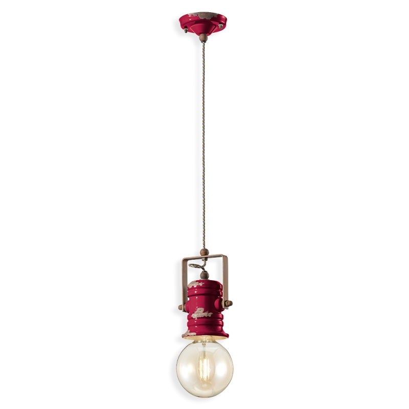 Ferroluce Závěsné vintage svítidlo URBAN, v. 19 cm, 1xE27 Barva: Rudá červená