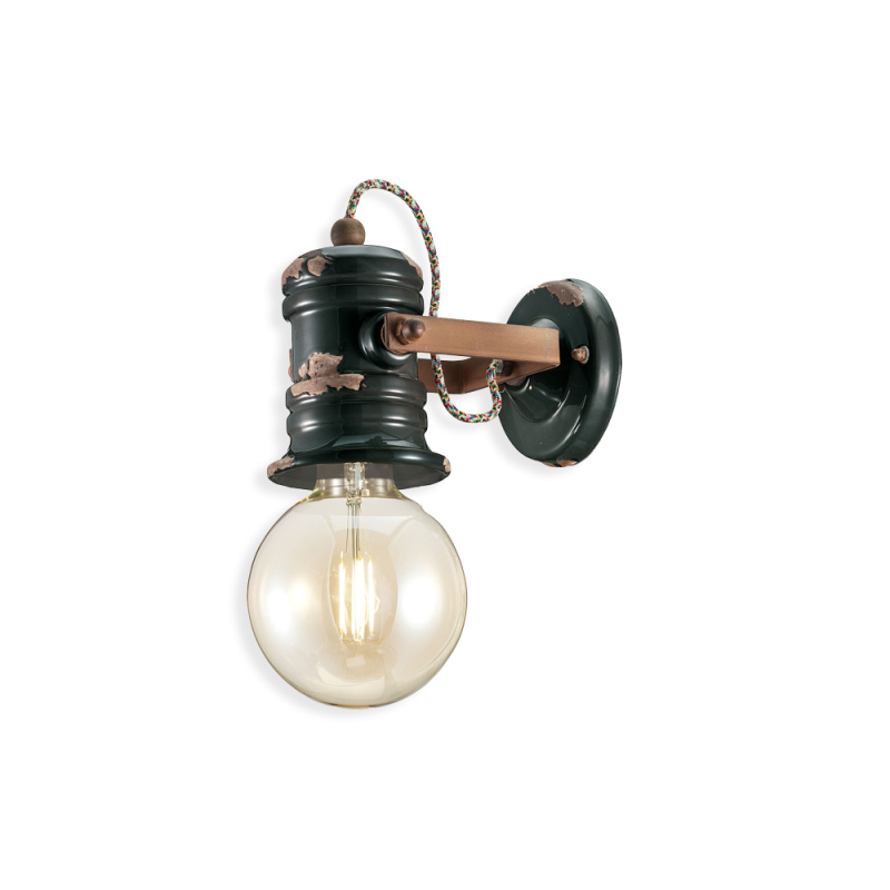 Ferroluce Nástěnné vintage svítidlo URBAN, š. 20 cm, 1xE27 Barva: Černá