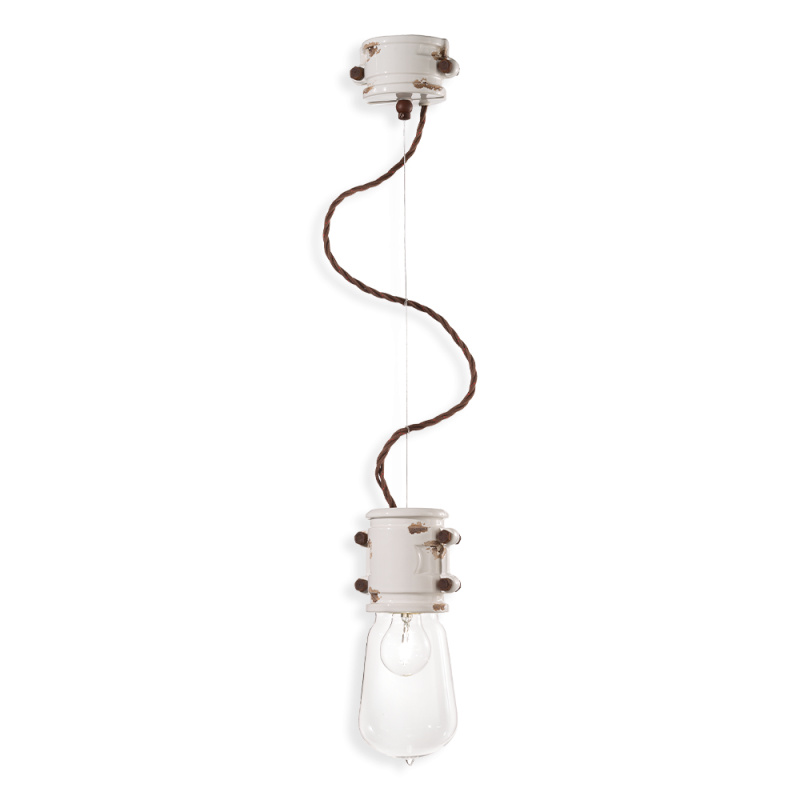Ferroluce Závěsné retro svítidlo URBAN, v. 26 cm, 1xE27 Barva: Bílá