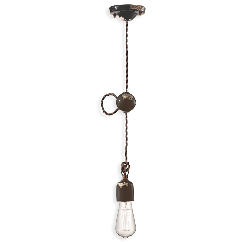 Ferroluce Závěsné retro svítidlo VINTAGE, Ø 5,5 cm, 1xE27 Barva: Černá