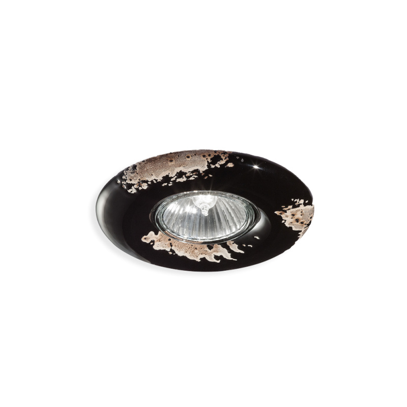 Ferroluce Zapuštěné retro svítidlo VINTAGE, Ø 11 cm, 1xGU10 Barva: Černá