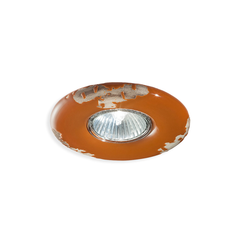 Ferroluce Zapuštěné retro svítidlo VINTAGE, Ø 11 cm, 1xGU10 Barva: Oranžová