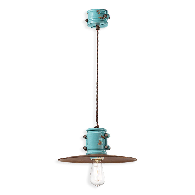 Ferroluce Závěsné retro svítidlo URBAN, Ø 26 cm, 1xE27 Barva: Světle modrá