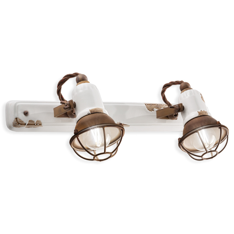 Ferroluce Nástěnné vintage svítidlo LOFT, d. 41 cm, 2xE14