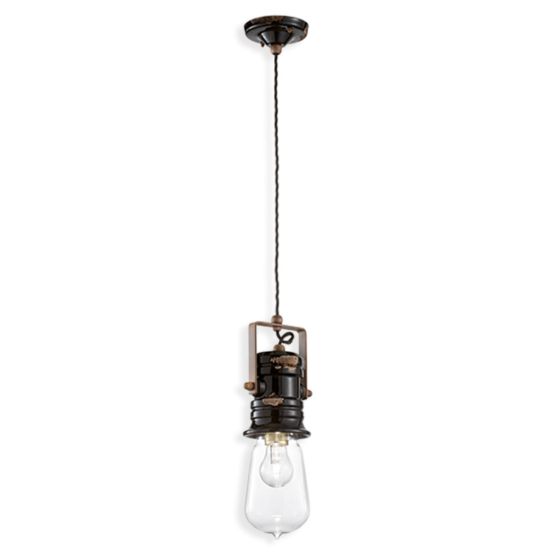 Ferroluce Závěsné retro svítidlo URBAN, v. 37 cm, 1xE27 Barva: Černá