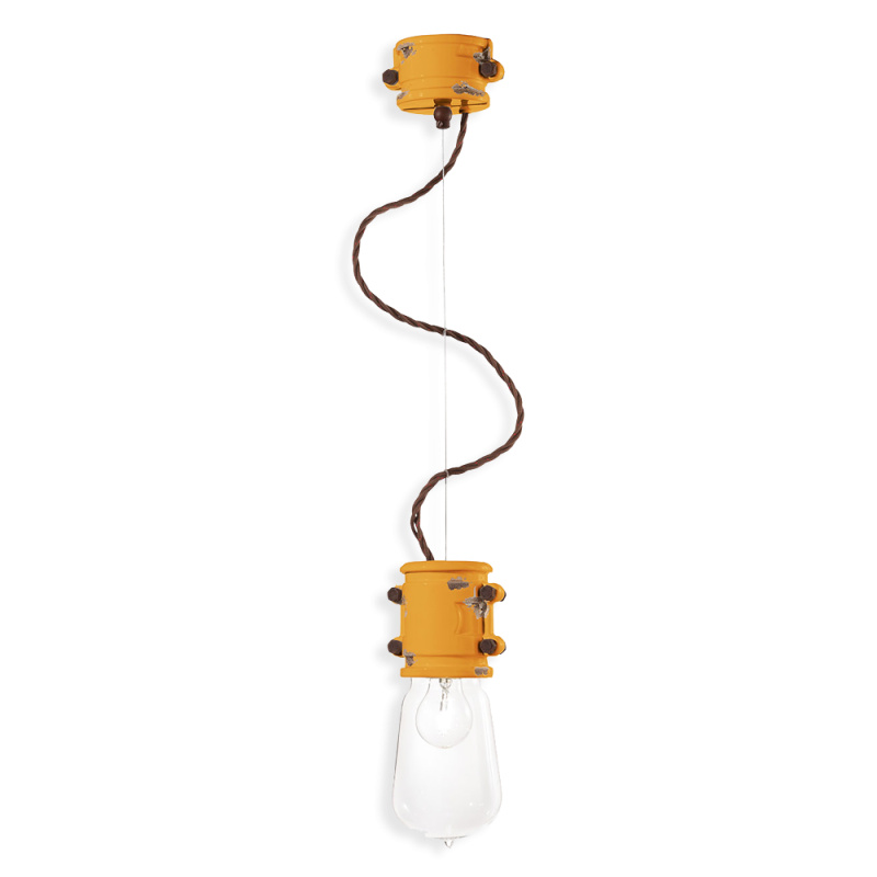 Ferroluce Závěsné retro svítidlo URBAN, v. 26 cm, 1xE27 Barva: Žlutá