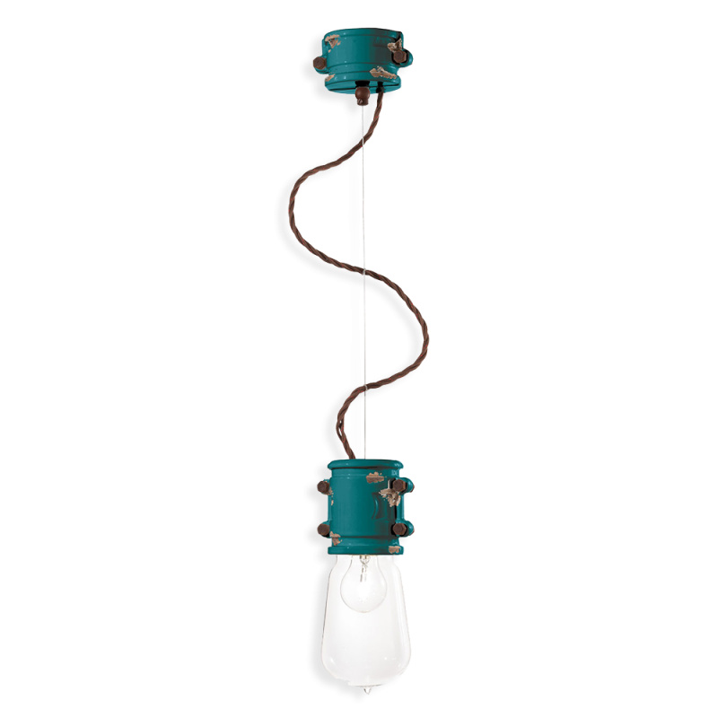 Ferroluce Závěsné retro svítidlo URBAN, v. 26 cm, 1xE27 Barva: Olivová zelená