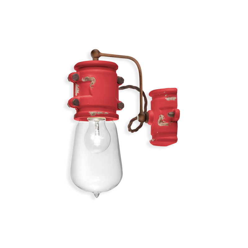 Ferroluce Nástěnné retro svítidlo URBAN, v. 30 cm, 1xE27 Barva: Červená