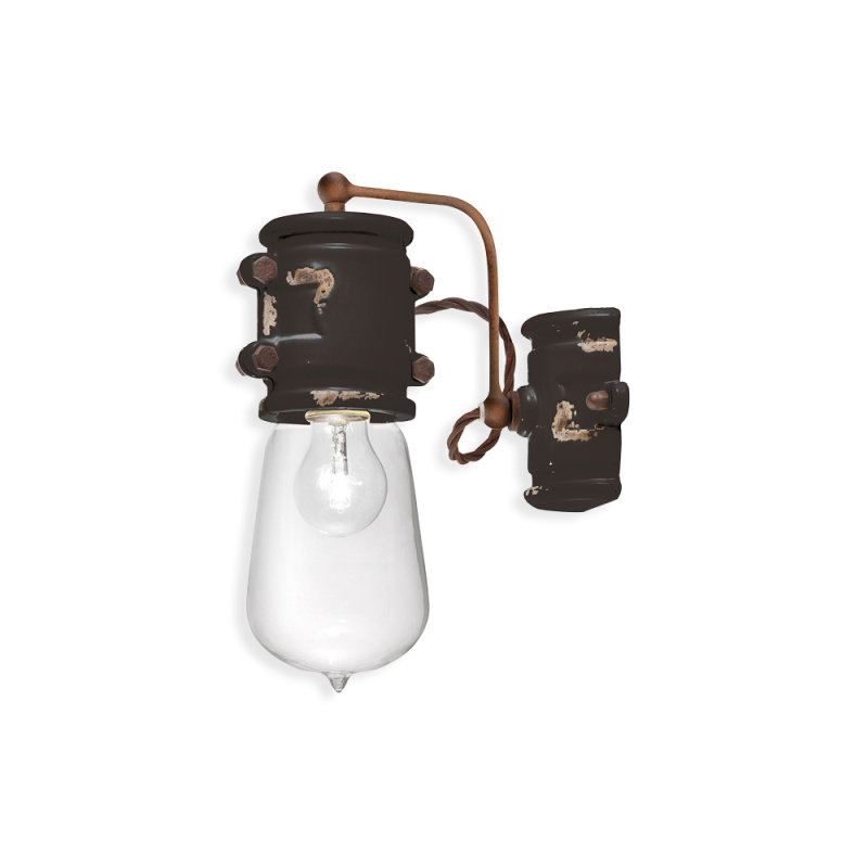 Ferroluce Nástěnné retro svítidlo URBAN, v. 30 cm, 1xE27 Barva: Černá
