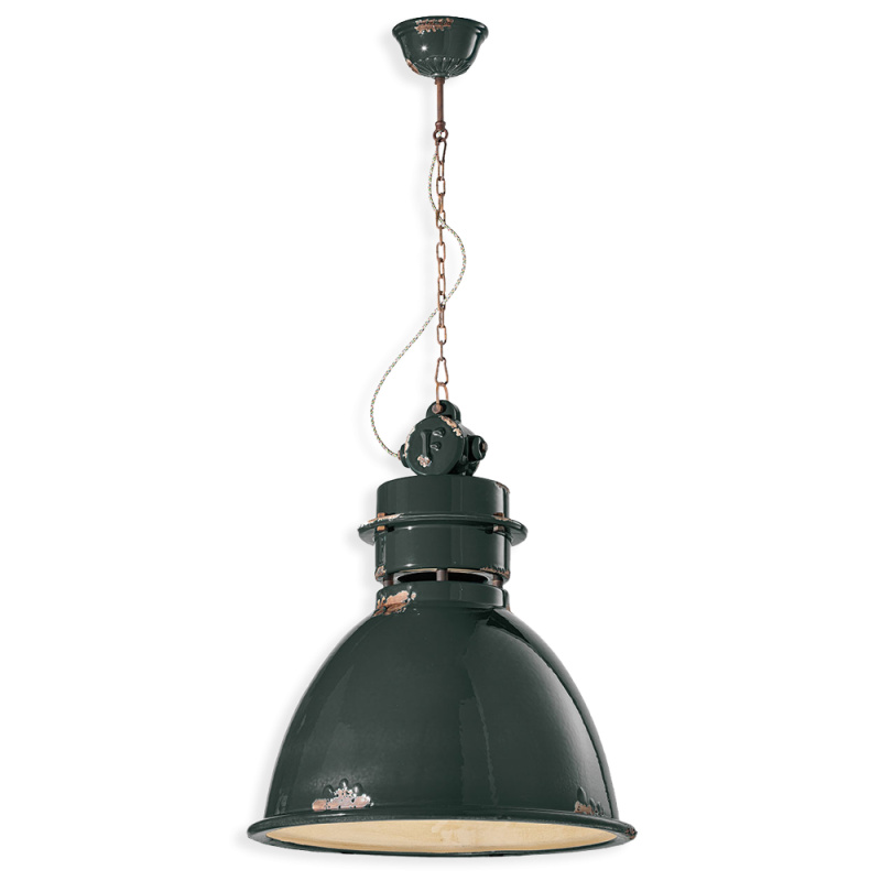 Ferroluce Závěsné vintage svítidlo INDUSTRIAL, Ø 50 cm, 1xE27 Barva: Černá
